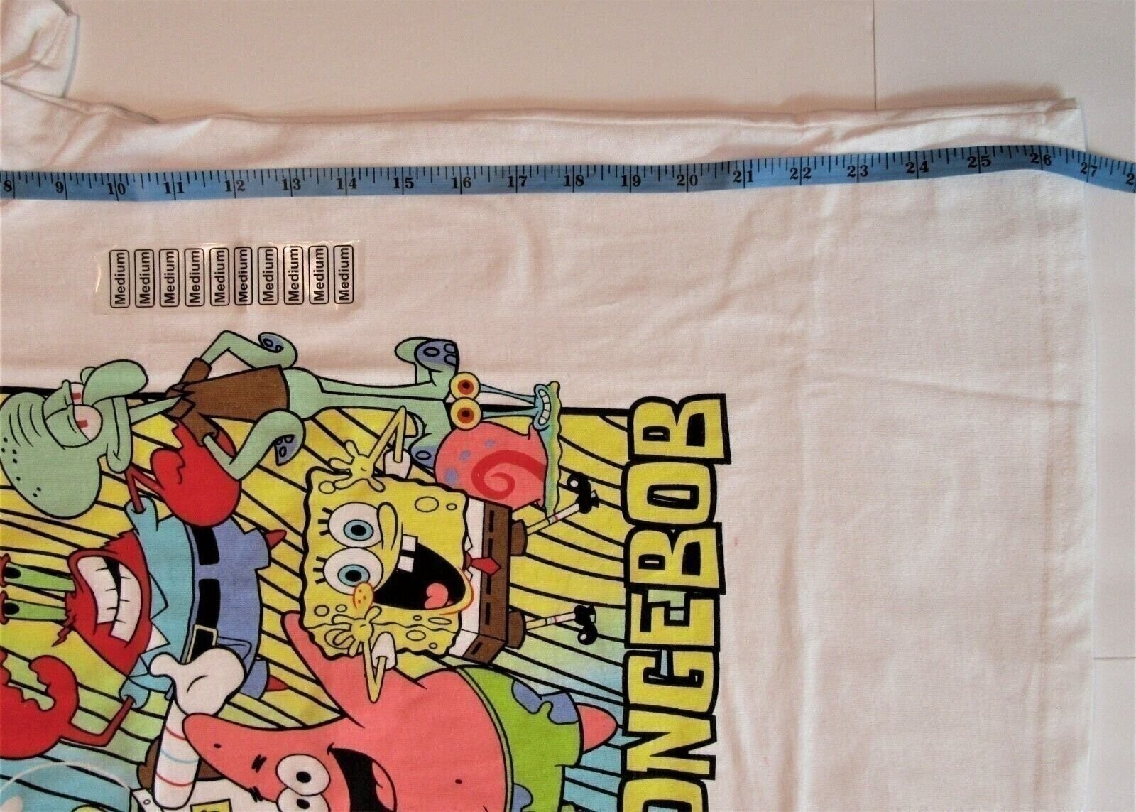 Sponge Bob Square Pants Medium T-Shirt ~ Size M ~ White T Shirt A gallery