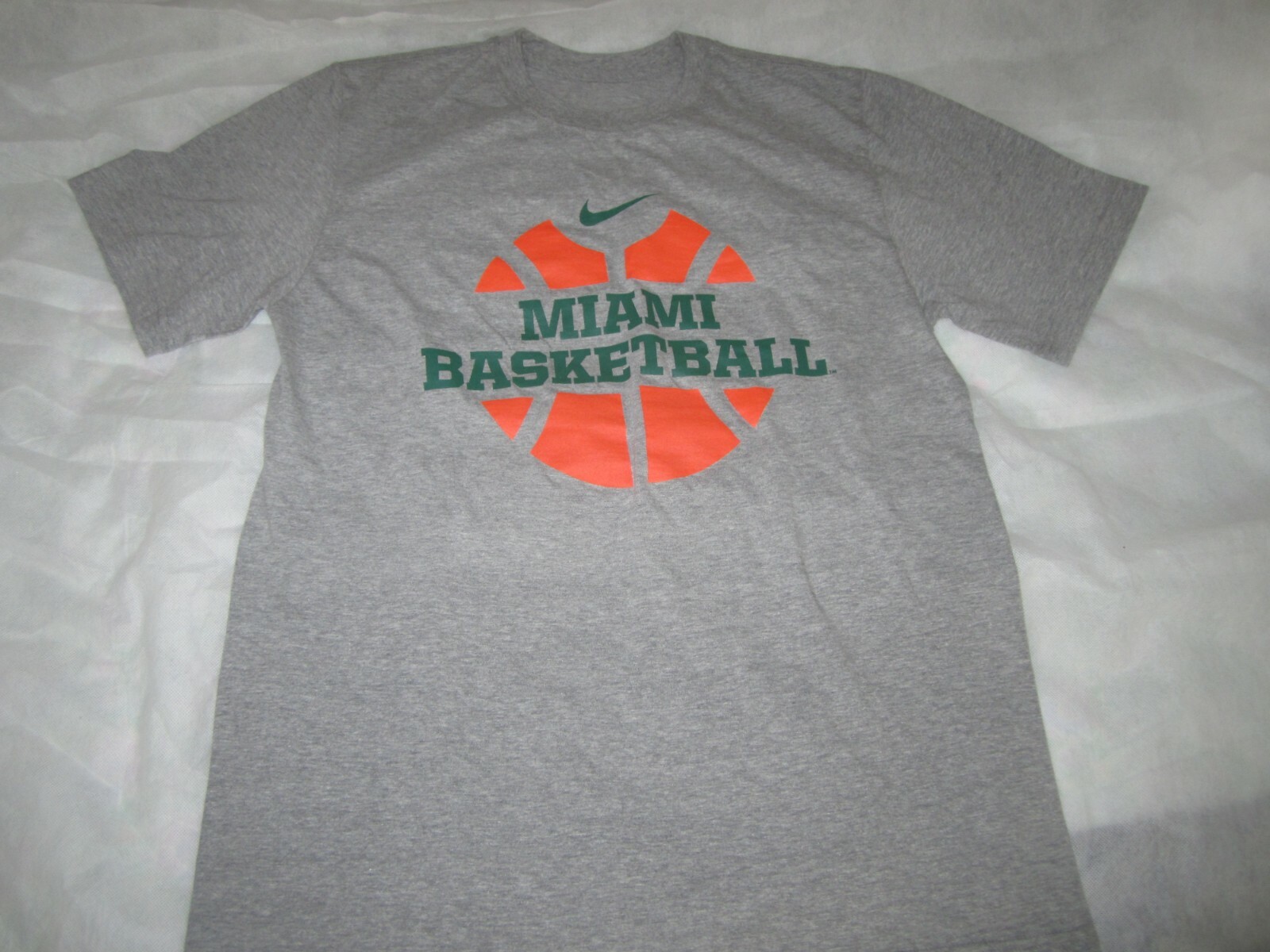 Nike Miami Basketball signed TShirt Men Size M Gray Fantastic 2 side graphic New gallery