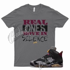 Grey REAL T Shirt for Air J1 6 Bordeaux Light Graphite Dark Maroon Charcoal