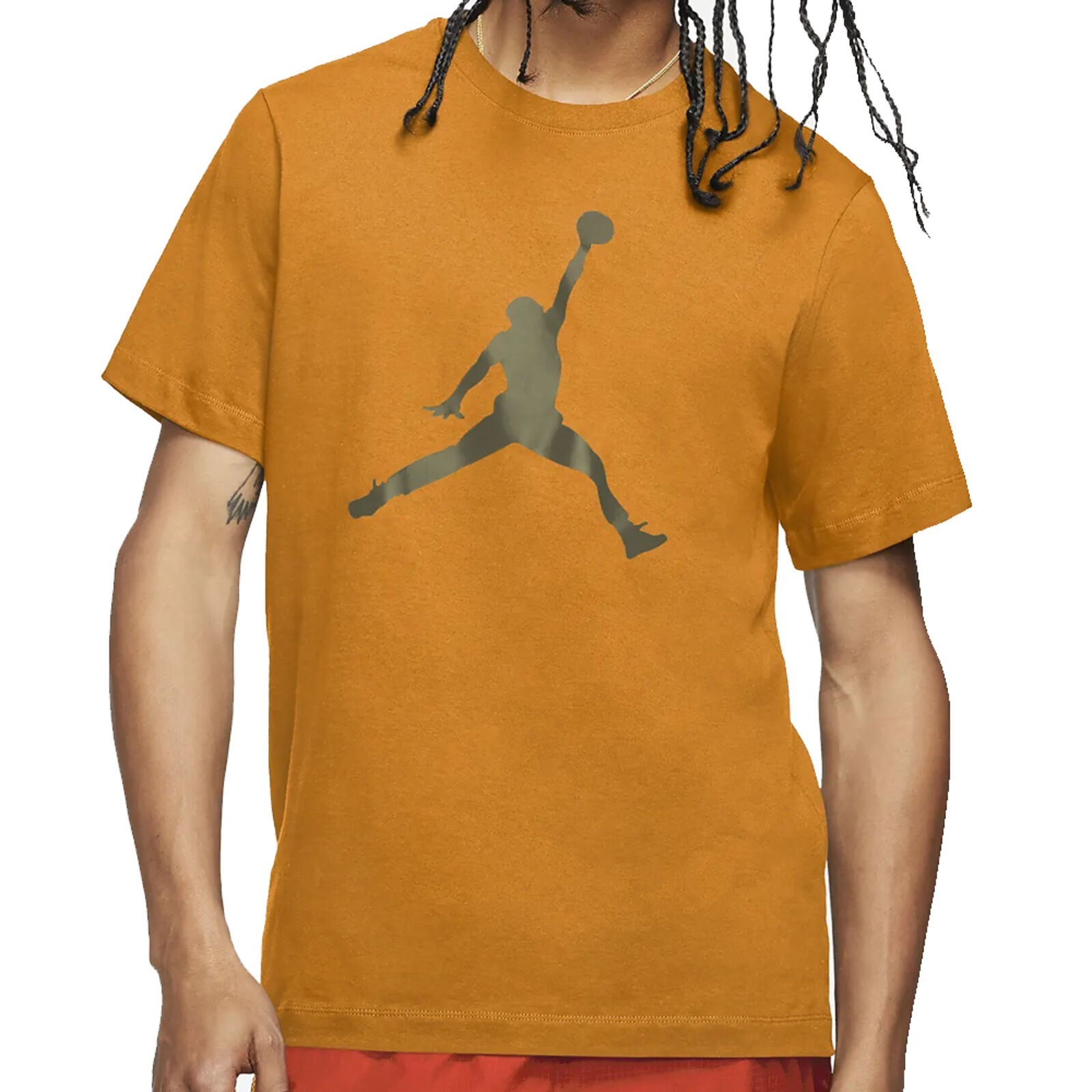 Nike Air Jordan Jumpman Mens Tee Shirt Orange Size S-2XL Casual Sportswear Top