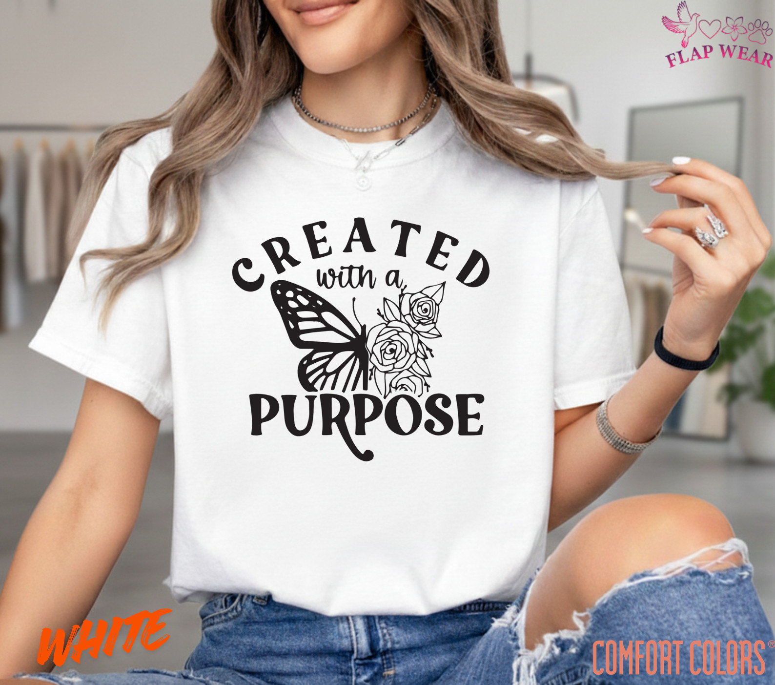 Unisex Created With A Purpose T-Shirt, Men T shirt,Women T shirt Gift Christian gallery
