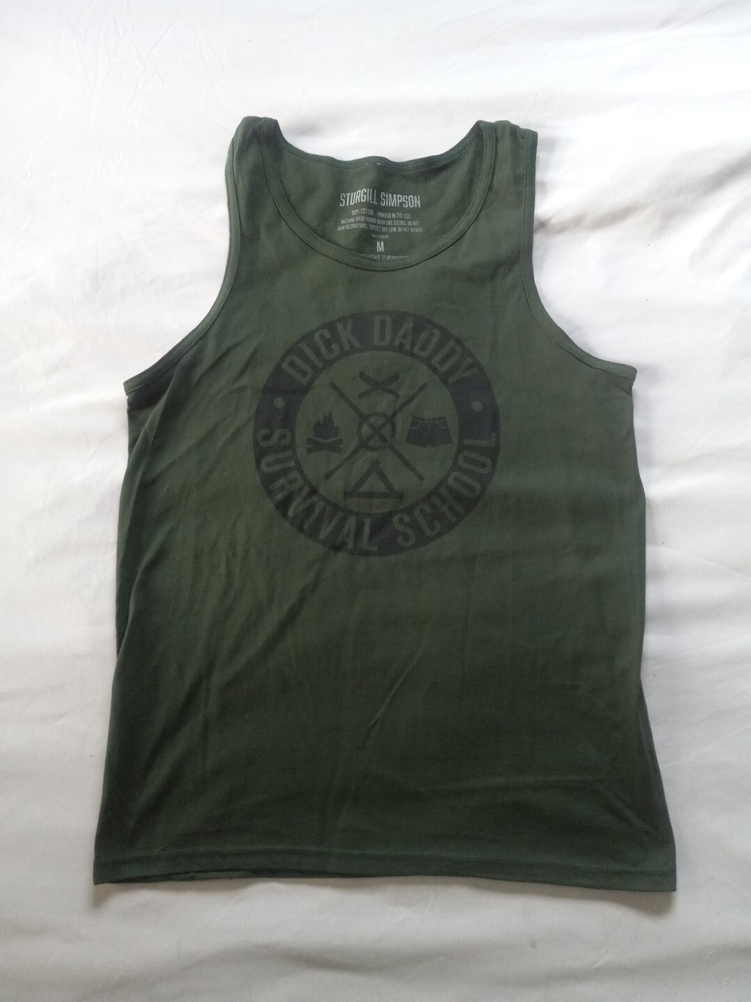 NWOT Sturgill Simpson “Dick Daddy Survival School” Green Tank Top Tee Size M