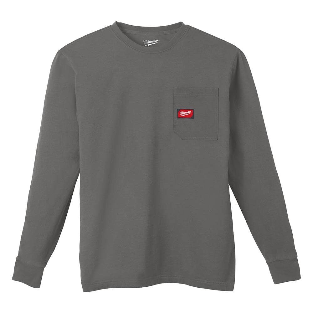 Milwaukee Men's X-Large Gray GRIDIRON Cotton/Polyester Long-Sleeve T-Shirt gallery