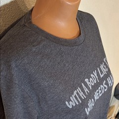 Threadfast Apparel Men’s Gray Funny Graphic Print Crew Neck T-Shirt Size L