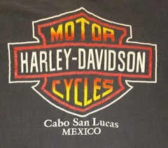 Harley-Davidson Cabo San Lucas Mexico Graphic T-Shirt Distressed Sz Large No Tag