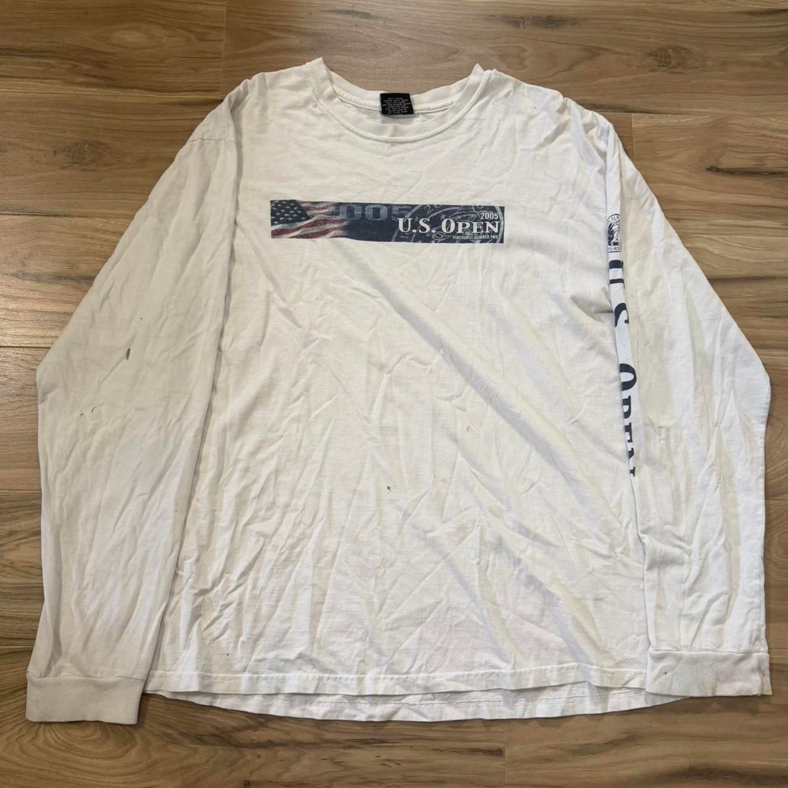 Vintage 2005 U.S. Open long sleeve Distressed Tennis Tee Size XL Sports gallery