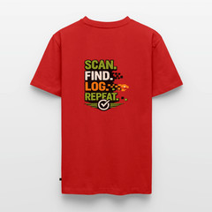 Geocaching Premium “Scan Find Log Repeat” T-Shirt – Geocacher Pullover with GPS M