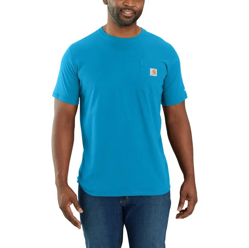 CARHARTT Force Relaxed Fit Midweight SS Pocket T-Shirt Men's sz S Atomic Blue gallery