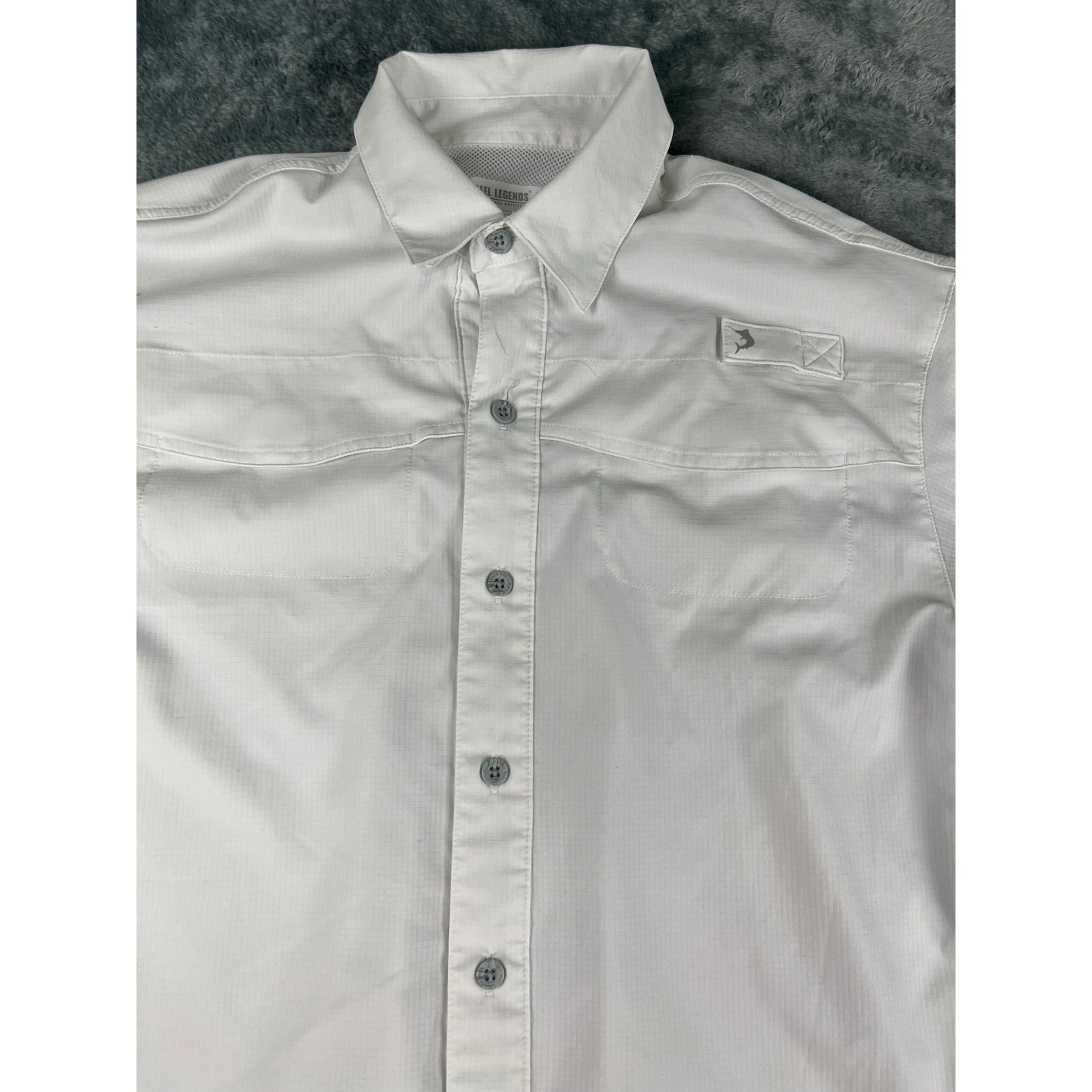 men's white Reel Legends fishing shirt size small Mariner 2 good condition gallery