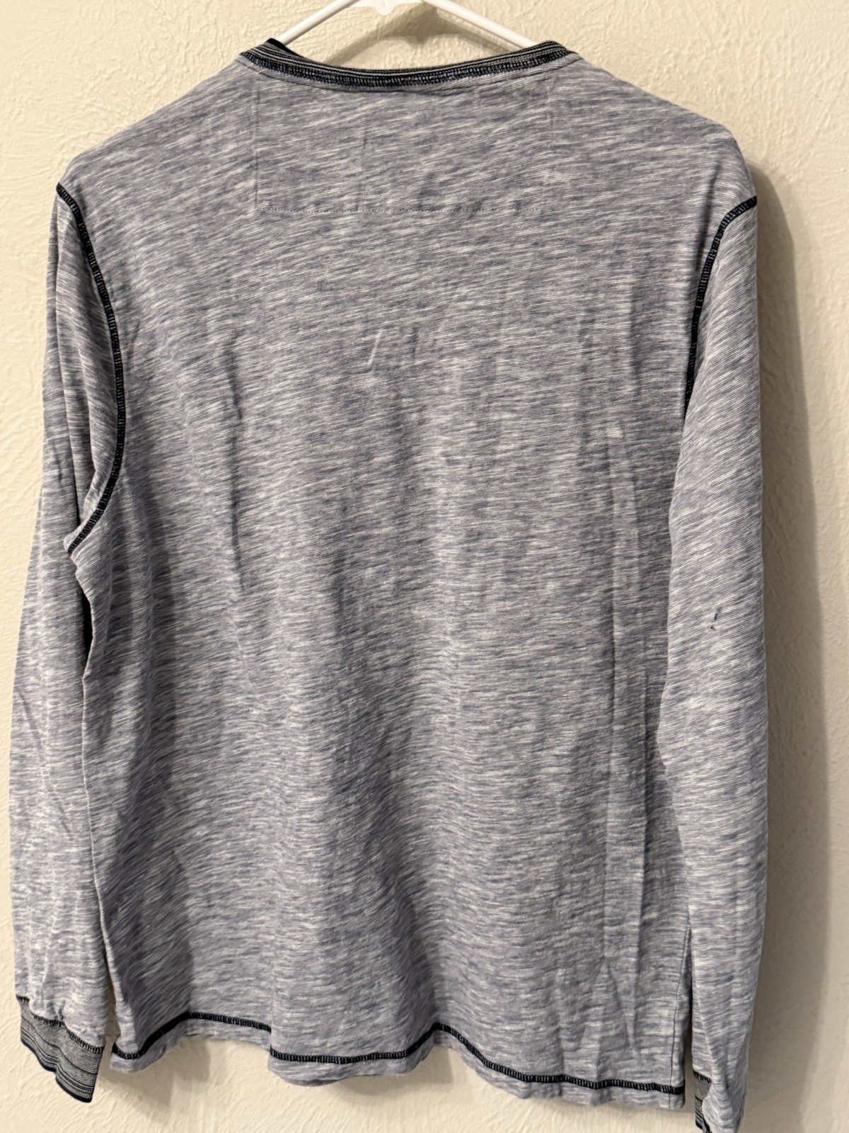 Carbon 2 Cobalt Henley men's L heather blue cotton long sleeve gallery