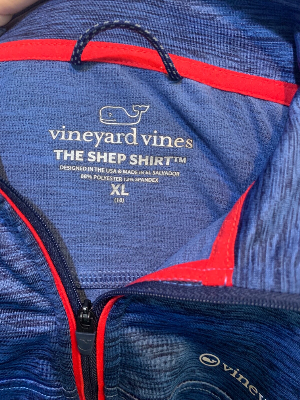 Vineyard Vines pullover jacket XL 18 Youth Blue the shep shirt 1/4 Zip C39 gallery
