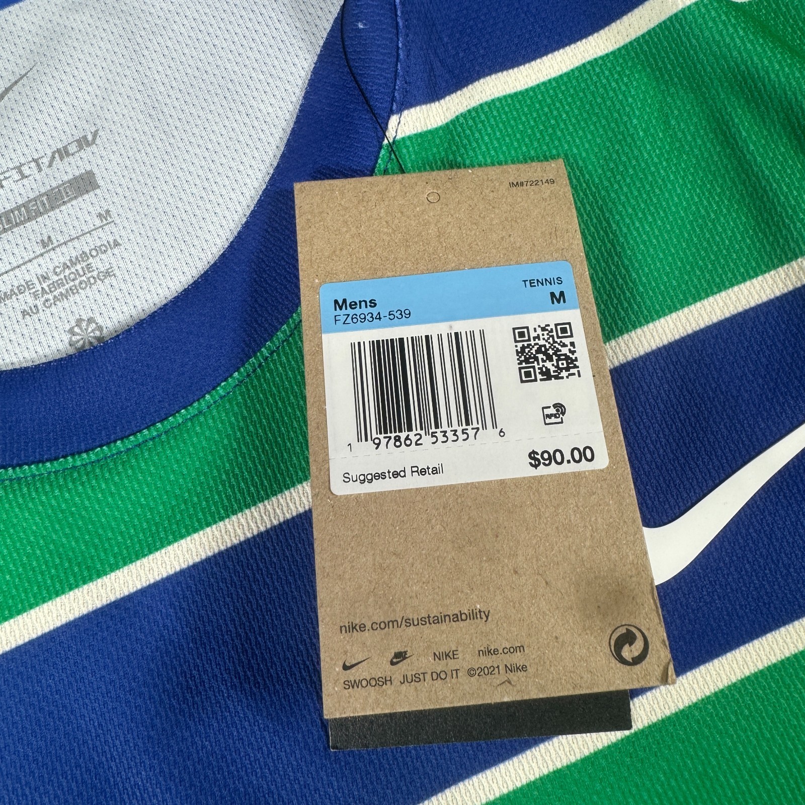 Nike Court Slam Dri-FIT ADV Mens Size Medium M Tennis Shirt ALCARAZ Nadal NWT gallery