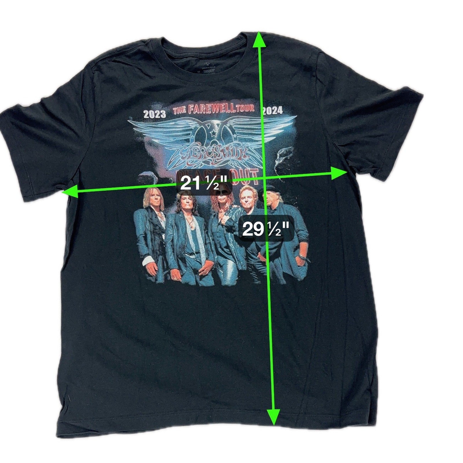 Aerosmith Peace Out Farewell Tour T-Shirt 2023 2024 Concert Black Large Tee gallery