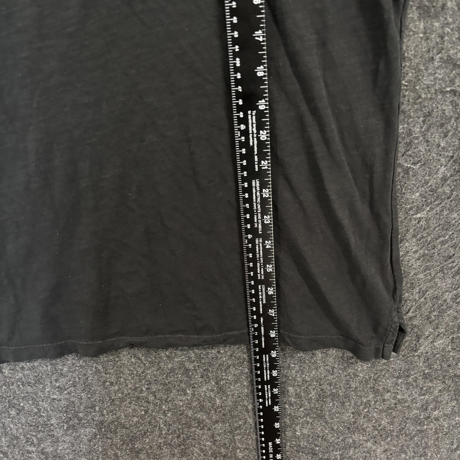 American Tall Slub Shirt Men's Medium MT Black Solid Cotton Crewneck Tee Soft gallery