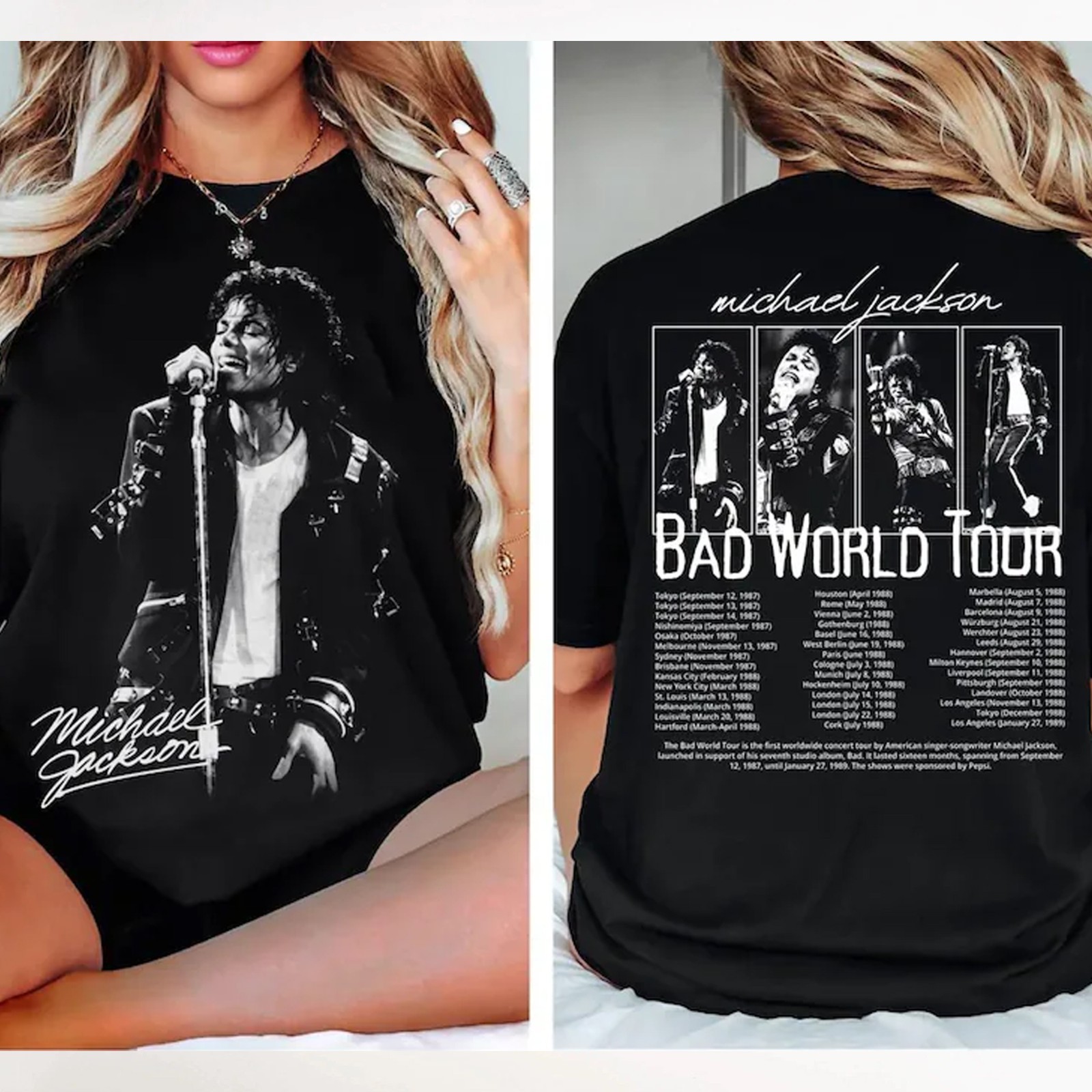 Michael Jackson Bad World Tour Bootleg Graphic T Shirt gallery
