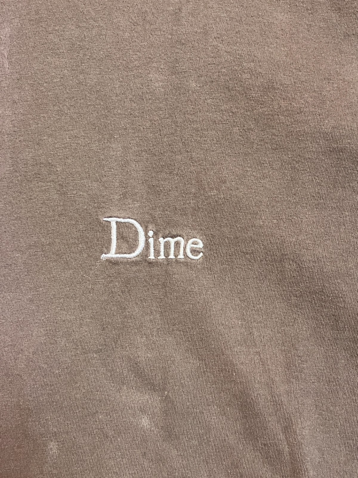 Dime Classic Streetwear T-Shirt Embroidered Logo Extra Large Brown Relaxed Fit gallery