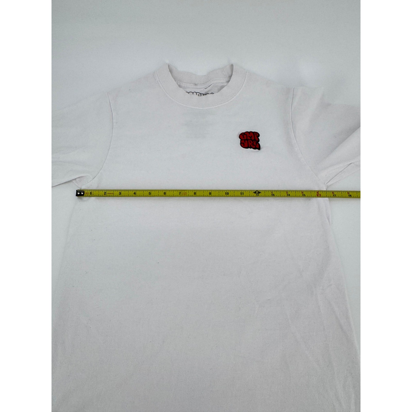 Empyre Mens White Short Sleeve Embroidered Logo Patch Cotton T-Shirt Small Skate gallery