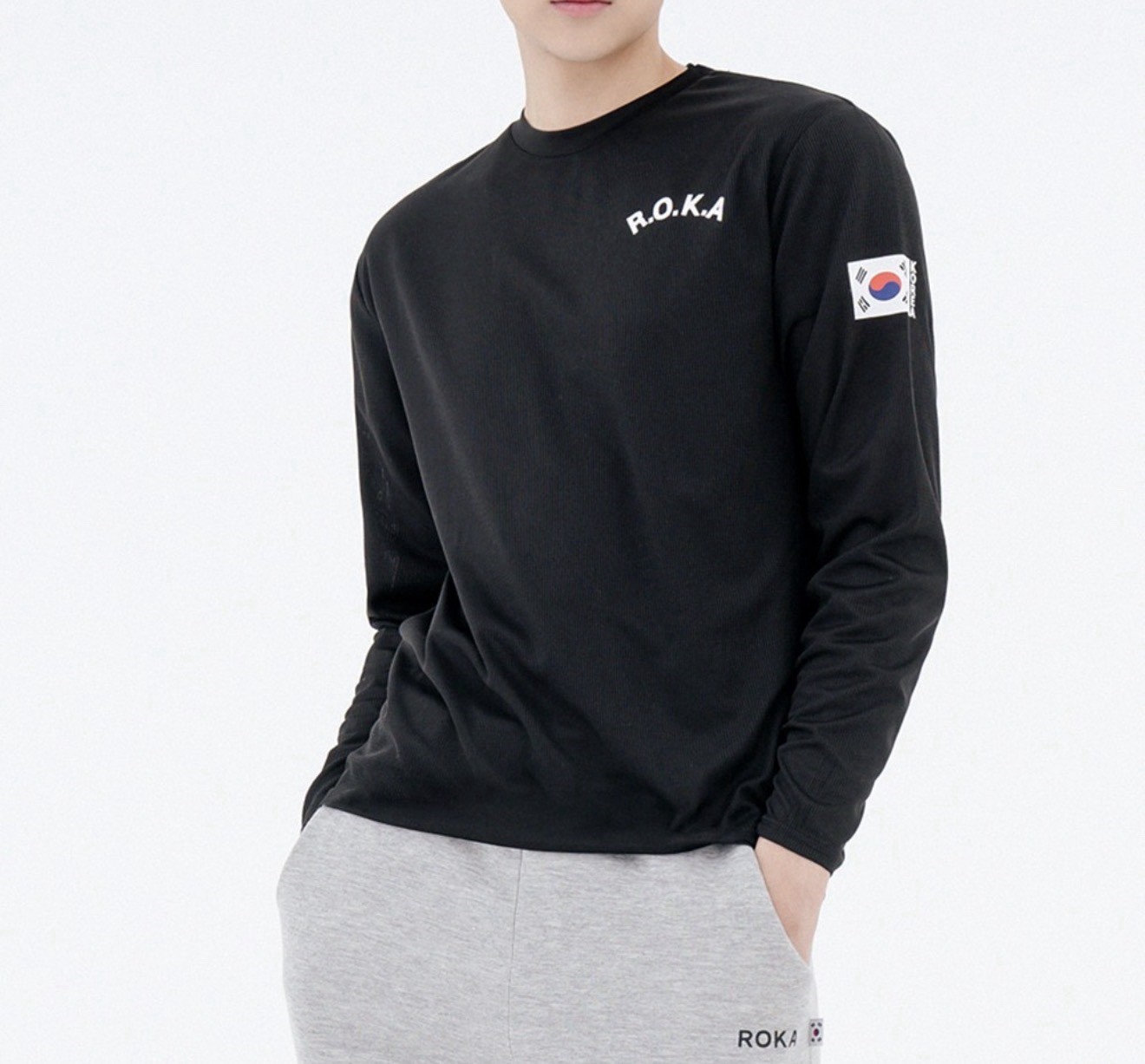 ROKA Korea Army Long Sleeve T Shirt Military Training Casual Gym Wear gallery