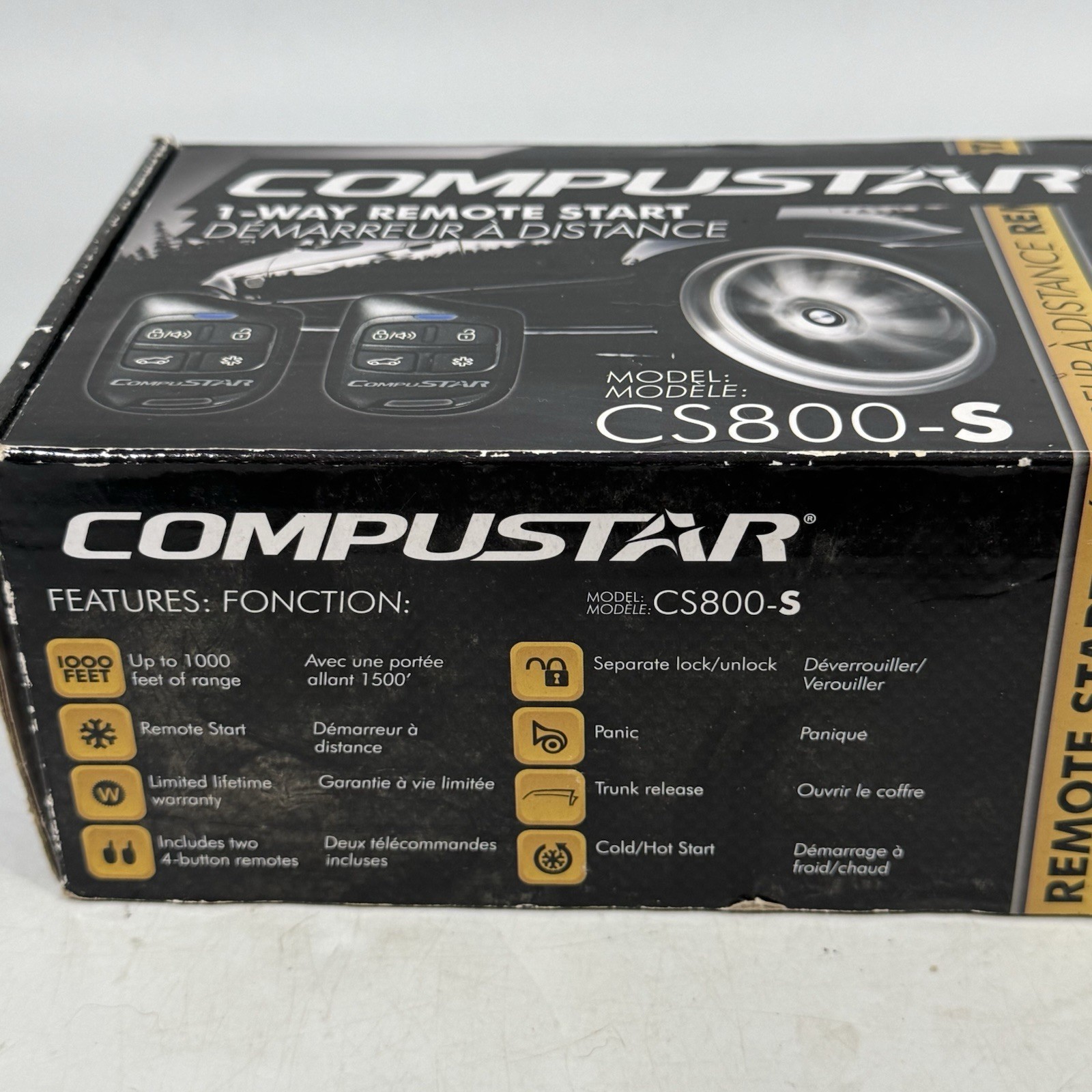 Compustar Cs800-s 1-way Remote Start With 2 4-button Remotes 1000 Feet Range