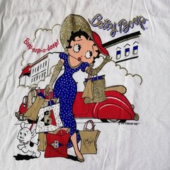 Deadstock Vintage 1995 Betty Boop Glittered Shopping Boutique Fashion Glam Large