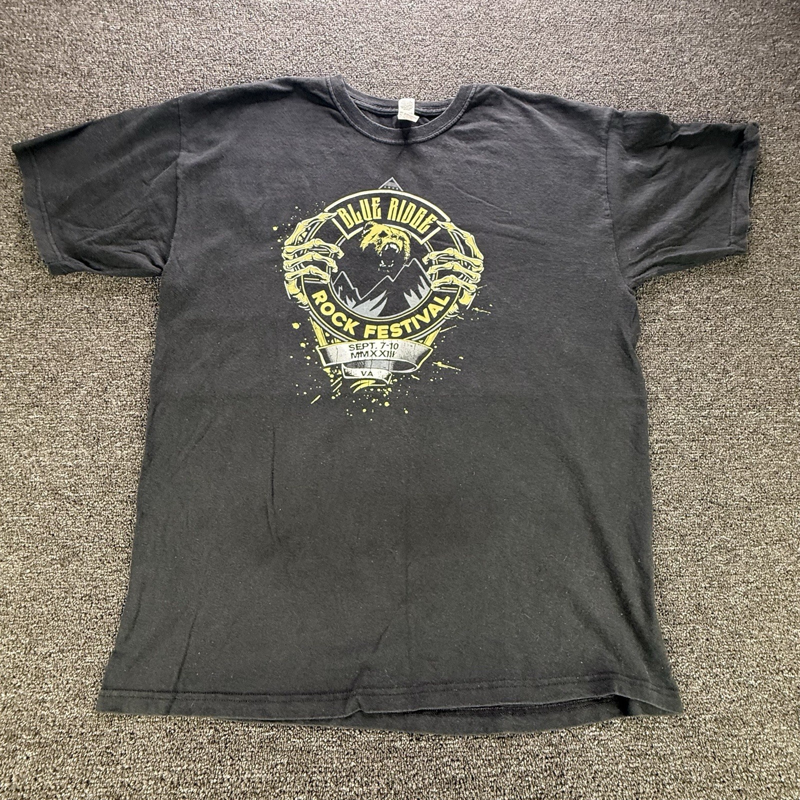 2023 Blue Ridge Rock Festival Shirt Virginia Official Lineup Dbl Sided Bear XL