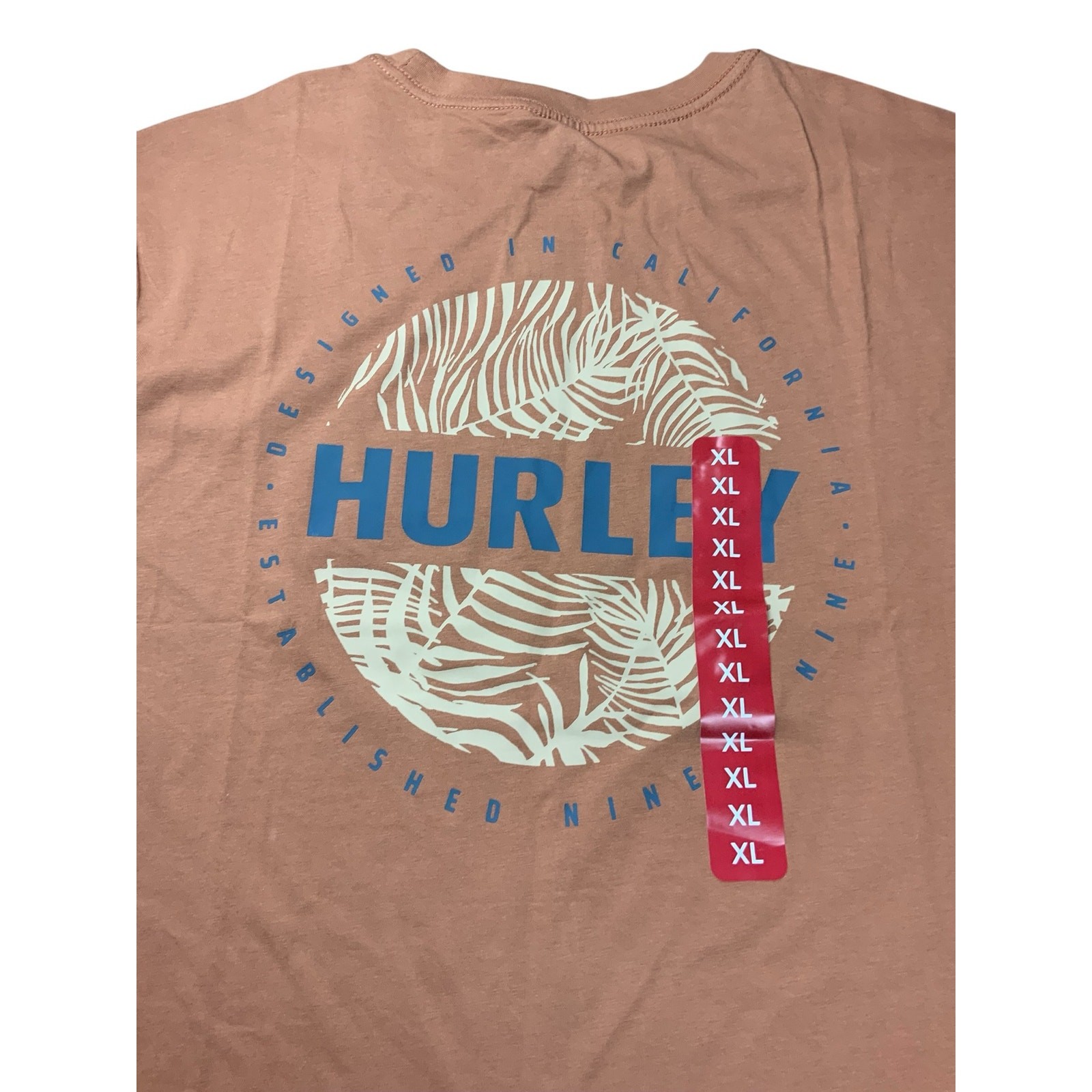 Hurley XL Graphic T Shirt Desert Sand Palm Logo Short Sleeve NWT *see photos gallery