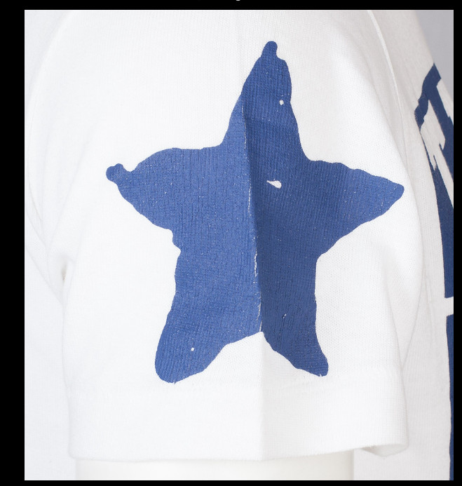 $105 TRUE RELIGION White Blue 71 STARS Short Sleeve Graphic Heavyweight T-shirt gallery