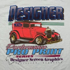 Vintage 90s Designer Screen Graphics Performance Pro Print Hot Rod Car Shirt- XL