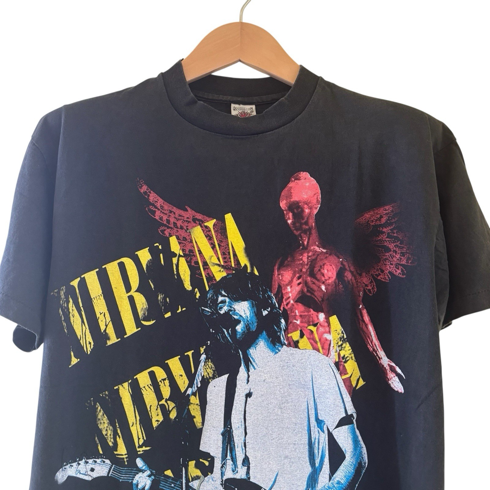 NIRVANA vintage In Utero tshirt ANGEL Kurt Cobain Sz Large REPRINT gallery