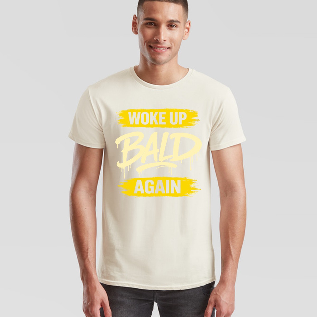 Woke Up Mens T Shirt Bald Again Father's Day Bald Guy Men's Graphic Tee gallery