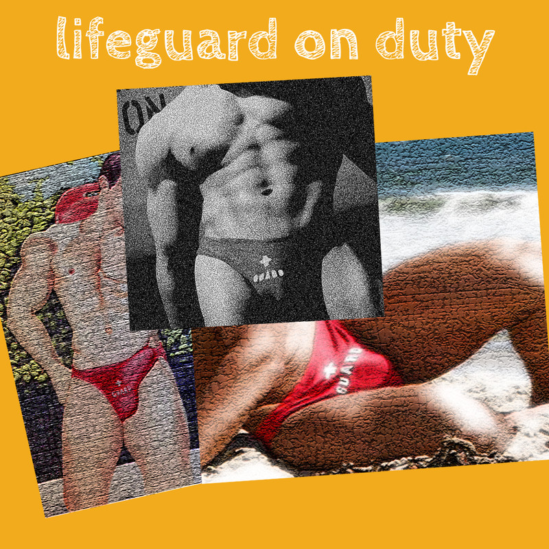 H.E.Arts custom LIFEGUARD custom print men red super short crop tank top gallery