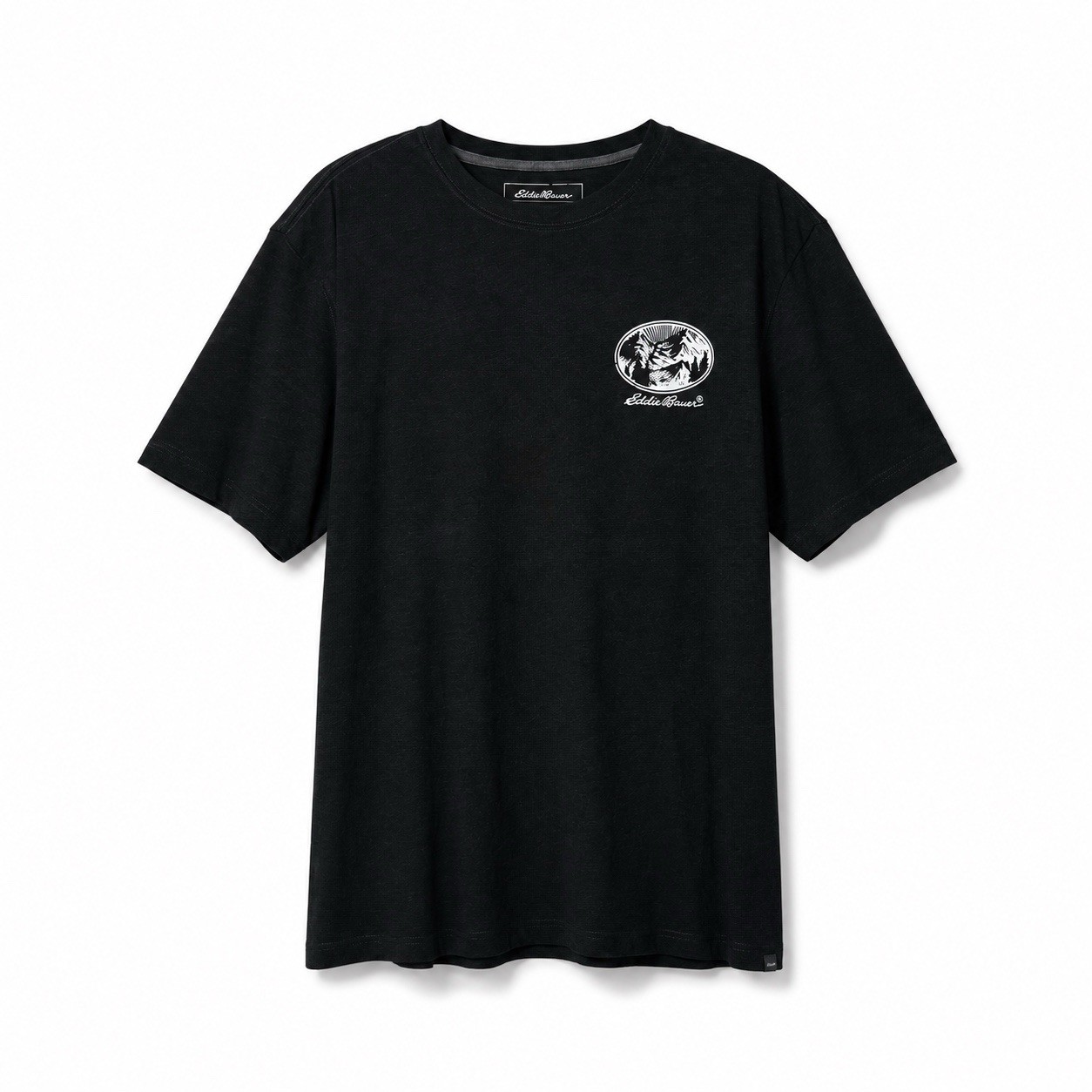Eddie Bauer TL Tall Large Black Graphic T-Shirt NWOT Mountain Logo Tee