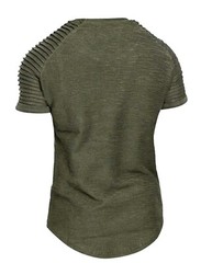 Men’s Tee Shirts Curved Hem Ruched Sleeve T-shirts For Men