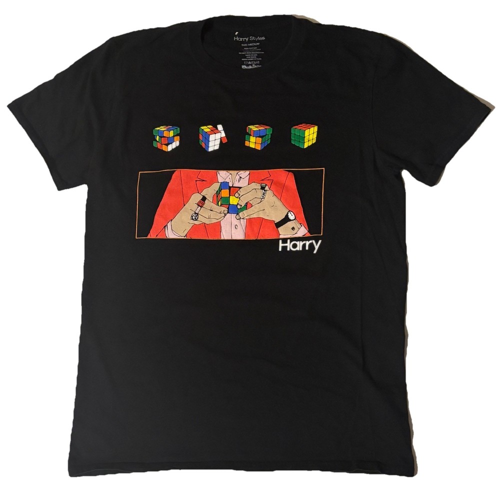 Harry Styles 2018 Rubiks Cube Tour T Shirt Adult Medium One Direction Rare