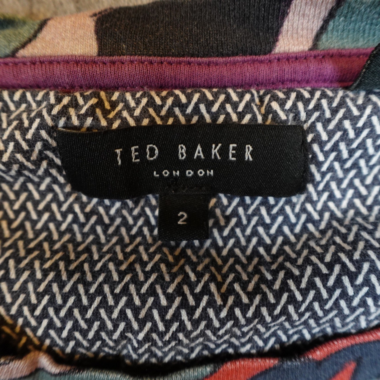 Ted Baker Shirt Mens US Small 2 Blue Pink Batsby Paisley Floral Short Sleeve Tee gallery