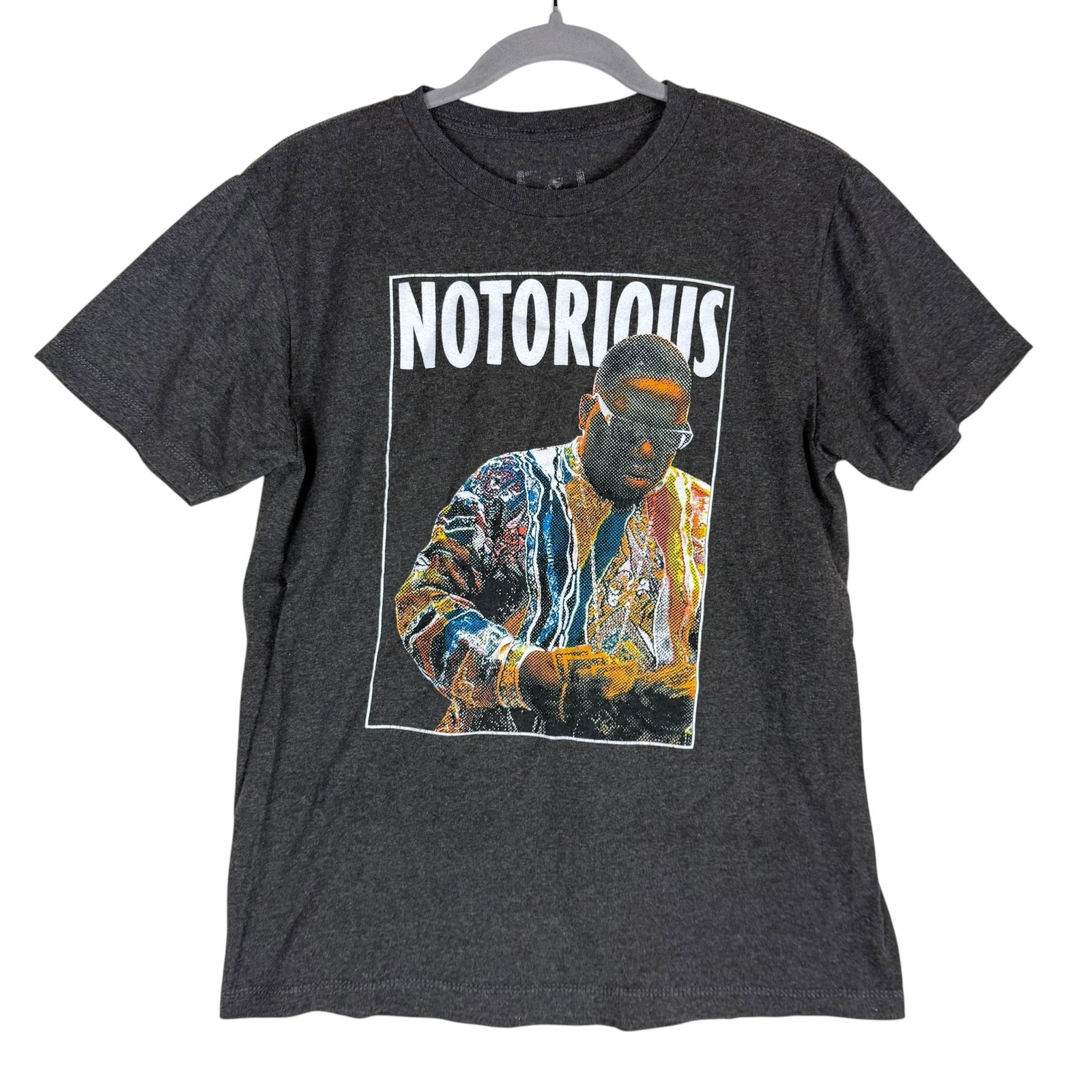 Notorious Shirt Mens Medium Gray Rap Graphic Tee Tagless Hip Hop Music