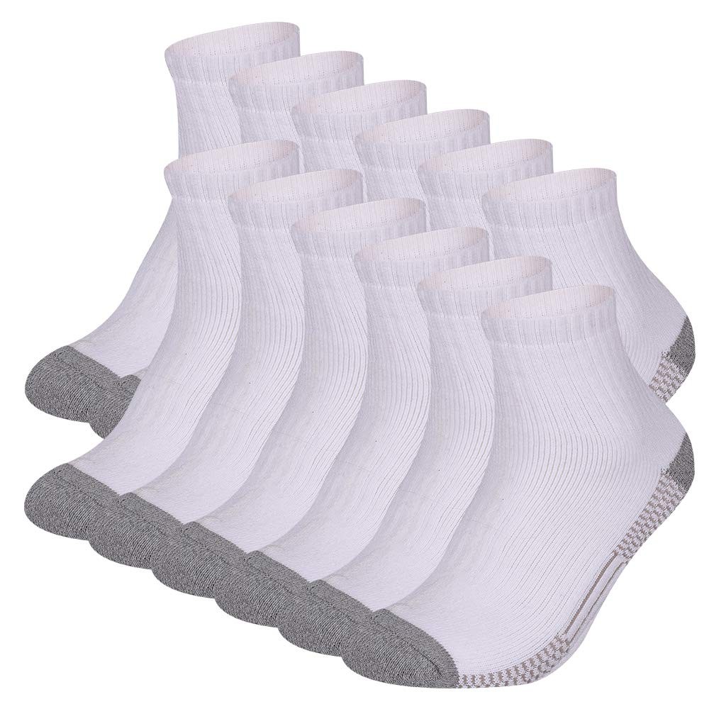 Mens Athletic Ankle Socks 12 Pack Mens Cushion Comfort Casual Running Sock Si…