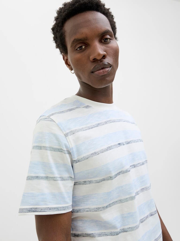 Jack & Jones JJBIRK Crew Neck 100% Cotton T-Shirt - Cloud Dancer gallery