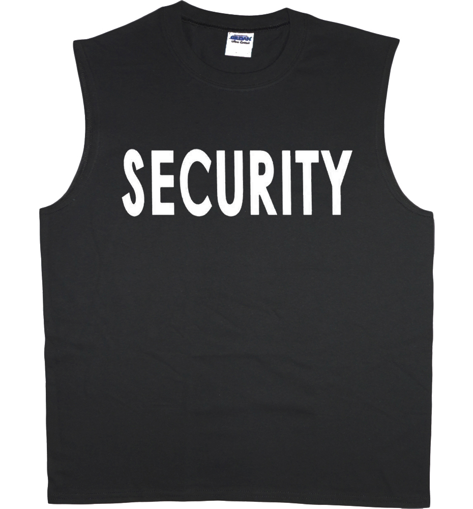 Men's sleeveless shirt Security design uniform workout muscle tee tank top gallery