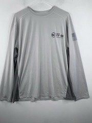 Vineyard Vines Men’s Large Performance Long Sleeve T-Shirt Gray Fishing VV 98