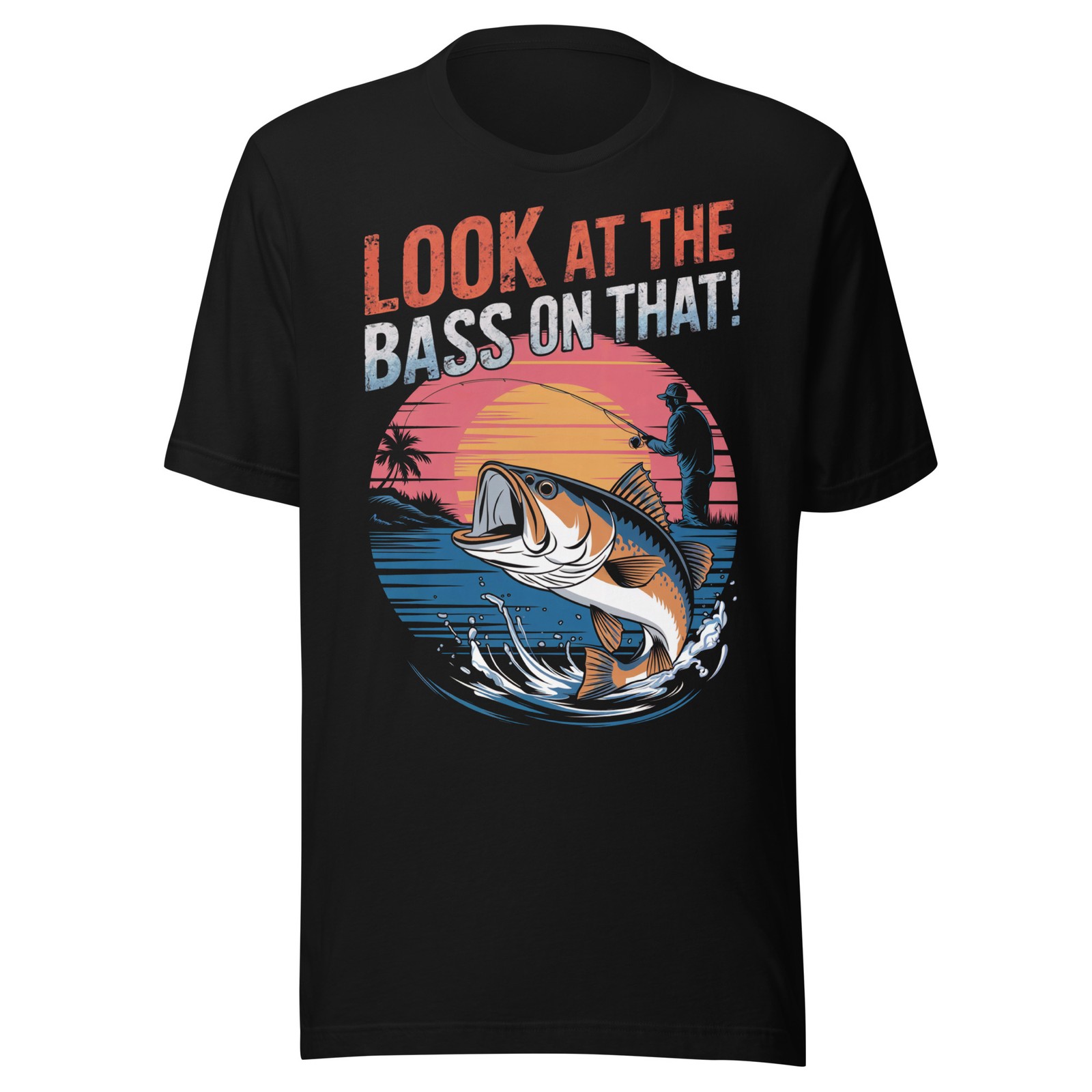 Look At The Bass On That! Funny Men's Fisherman's Boating Sea Fishing T-Shirt gallery