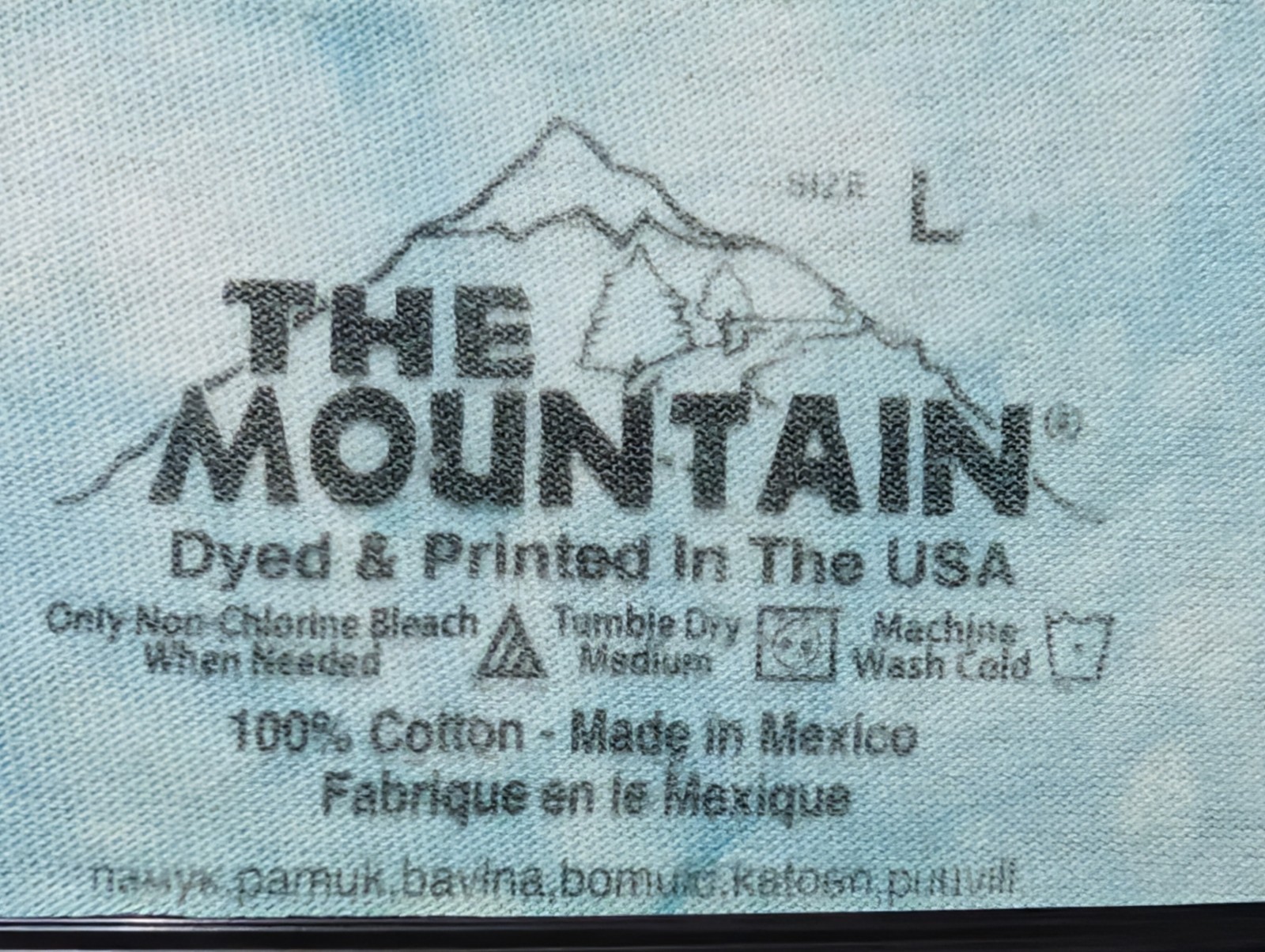 The Mountain Mens T-shirt Blue "Abrsract Angelfish " Retired Logo Large #6497 gallery
