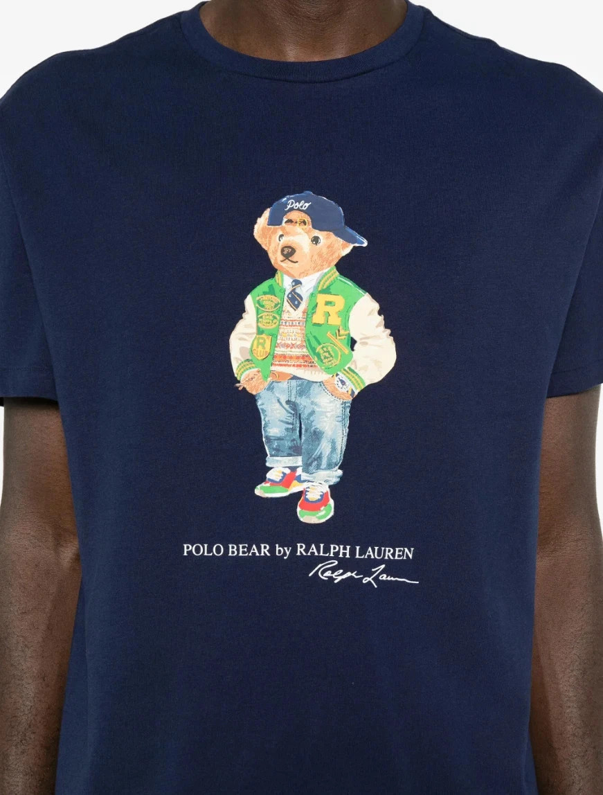 (Navy) Classic Fit Polo Bear Varsity Jersey T-Shirt Navy FOR FAN gallery