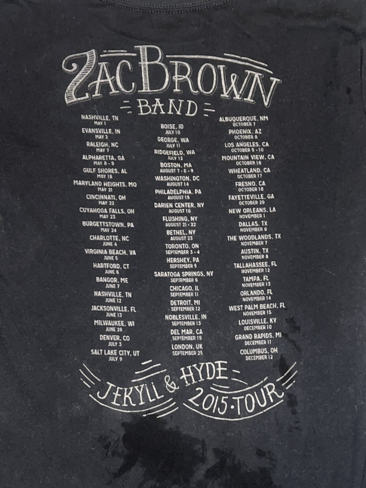 Zac Browns Southern Ground Tour Tee Women’s L 2015 Jekyll & Hyde Country music￼ gallery