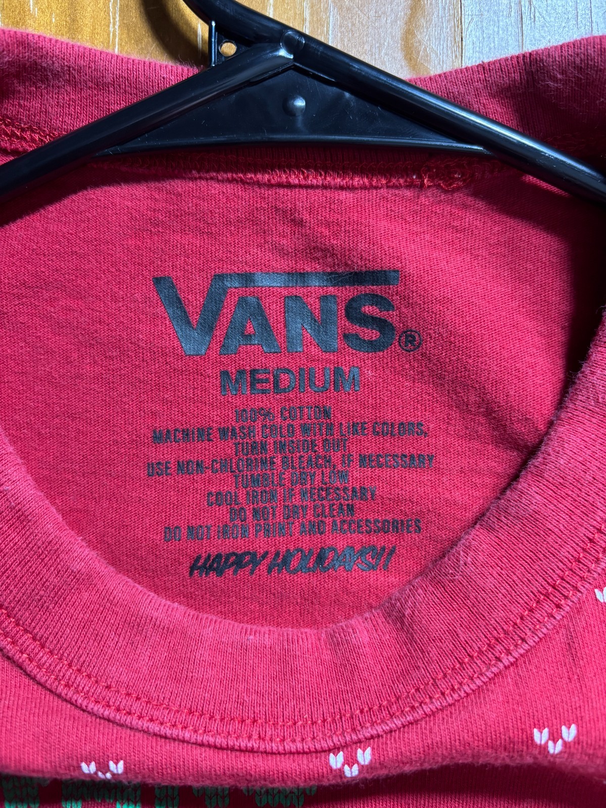 VANS Off the Wall Holiday 100% Cotton All-Over Print Long-Sleeve T-Shirt SZ Med gallery