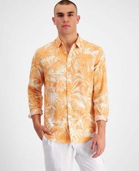 Men’s Andy Print Linen Button-Down Shirt