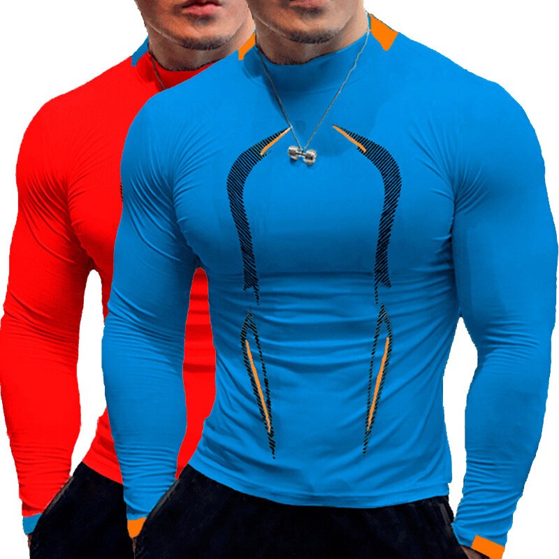 Men Compression Armour Base Layer Top Long Sleeve Thermal Gym Sports Shirts Tee gallery