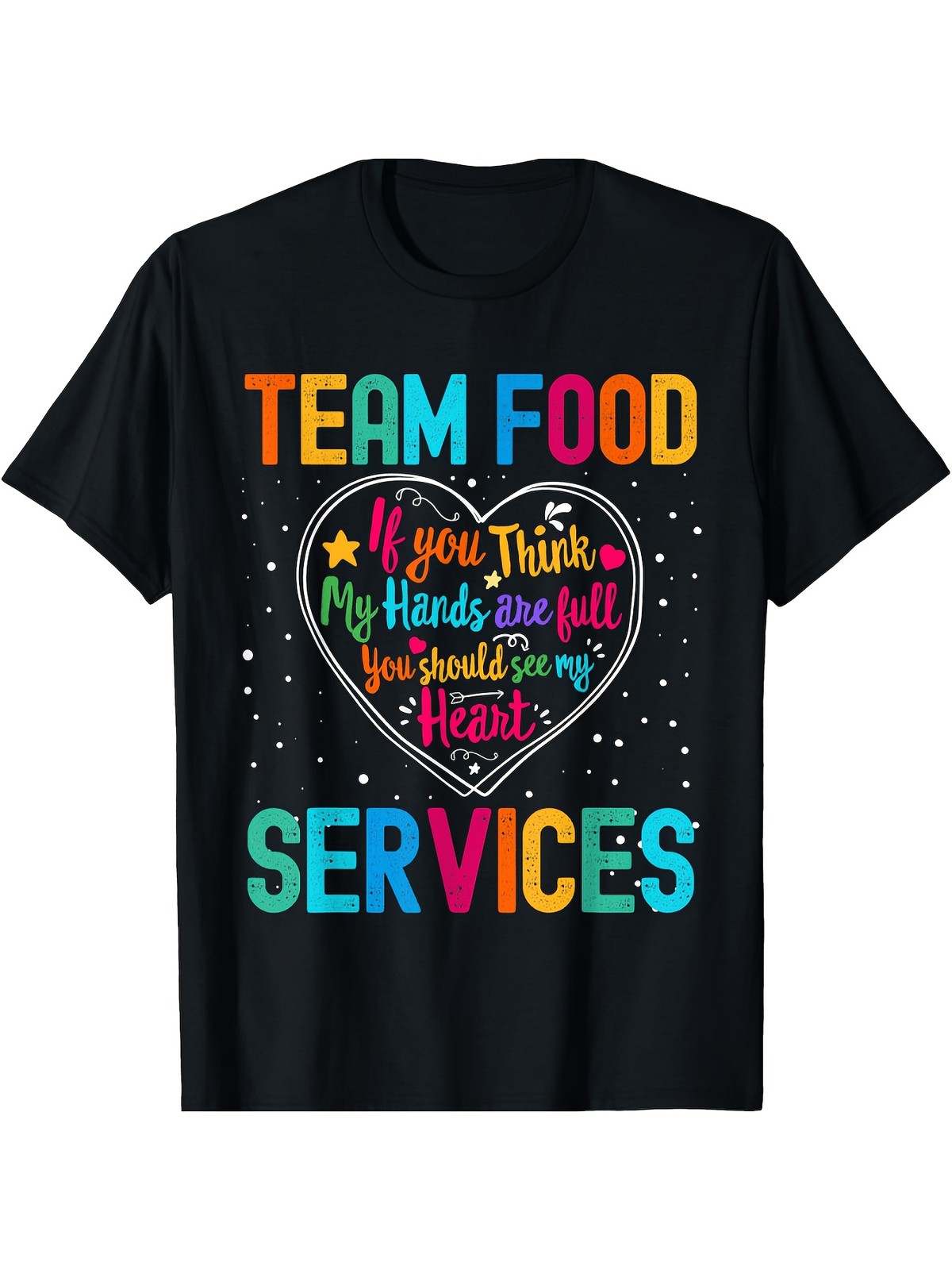 Men'S Food Services Thank You Heart Graphic Tee - 100%, High Stretch Crew Neck gallery