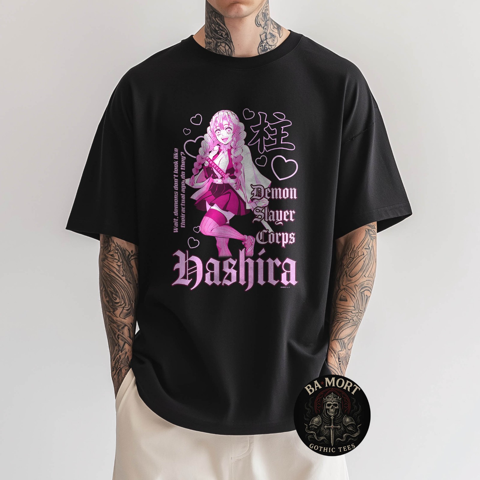 Demon Slayer Kimetsu No Yaiba Mitsuri Kanroji Pink Gothic T-Shirt gallery