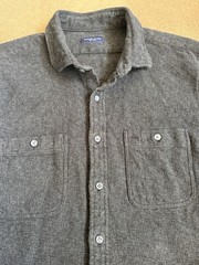 Proper Cloth Utility Shirt 100% Heavy Cotton Twill Flannel Charcoal/Navy Men’s M